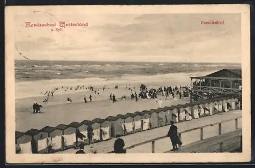 AK Sylt, Nordseebad Westerland mit Besuchern