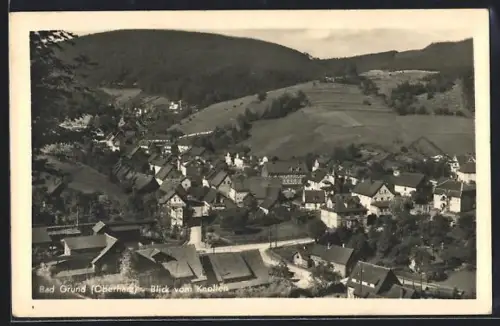 AK Bad Grund /Oberharz, Blick vom Knollen auf den Ort