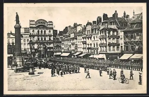 AK Lille, Parade auf dem Grande Platz