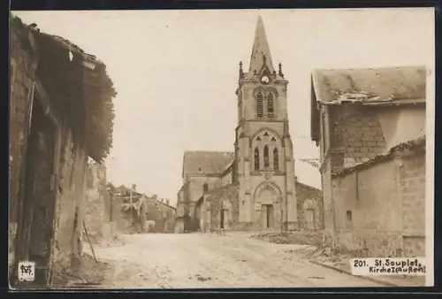 AK St. Souplet, Kirche I (aussen)