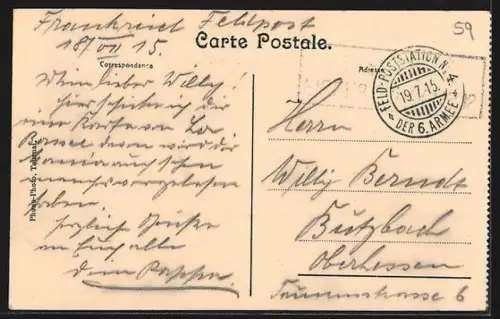 AK La Bassée, Rue de Lille, Hospice St. Jean