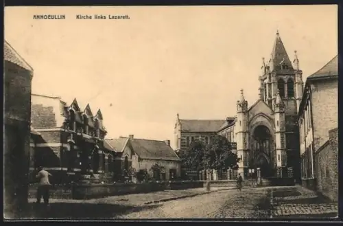 AK Annoeullin, Kirche links Lazarett