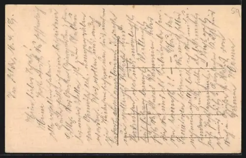 AK Bousbecque, La Rue de Wervicq et l`Eglise