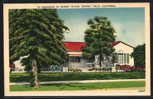 AK Beverly Hills, CA, Residence of Robert Taylor