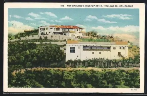 AK Hollywood, CA, Ann Harding`s Hilltop Home