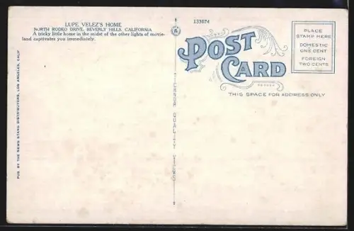 AK Beverly Hills, CA, Lupe Velez`s Home, North Rodeo Drive