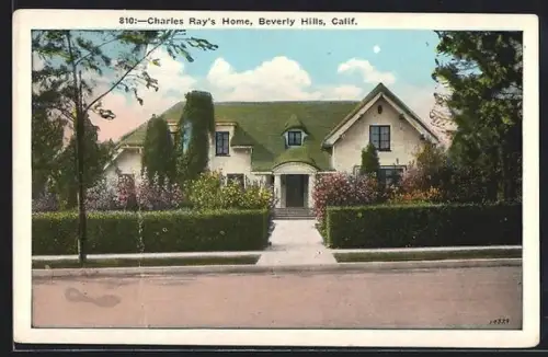 AK Beverly Hills, CA, Charles Ray`s Home