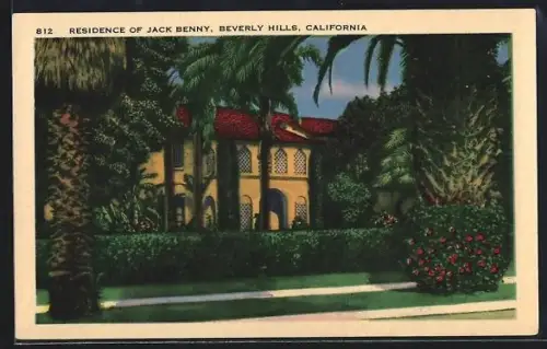 AK Beverly Hills, CA, Residence of Jack Benny