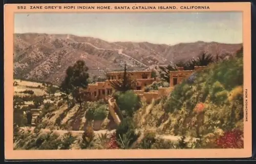 AK Santa Catalina Island, CA, Zane Grey`s Hopi Indian Home