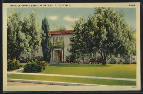 AK Beverly Hills, CA, Home of George Brent