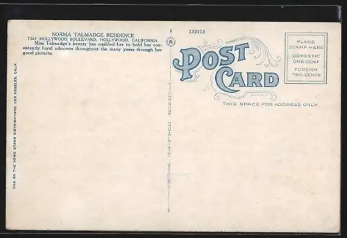 AK Hollywood, CA, Norma Talmadge Residence, 7269 Hollywood Boulevard