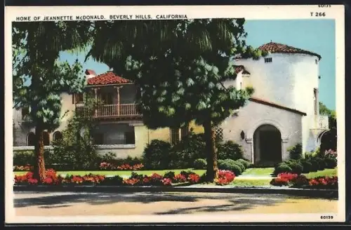 AK Beverly Hills, CA, Home of Jeannette McDonald