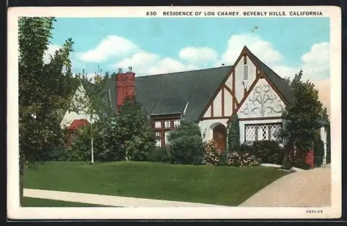 AK Beverly Hills, CA, Residence of Lon Chaney