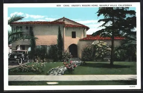 AK Beverly Hills, CA, Chas. Buddy Roger`s Home