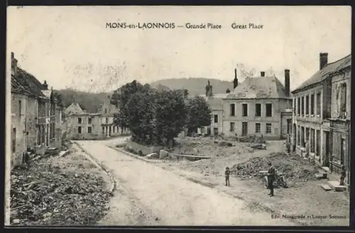 AK Mons-en-Laonnois, Grande Place
