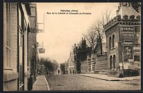 AK Vervins /Aisne, Rue de la Liberté et Chaussée de Fontaine