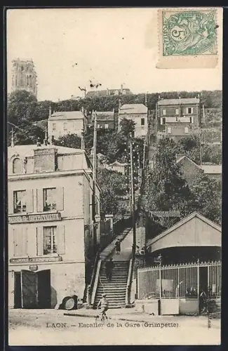 AK Laon, Escalier de la Gare, Grimpette