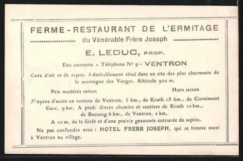 AK Ventron, Ferme-Restaurant de l`Ermitage du Vénérable Frère Joseph