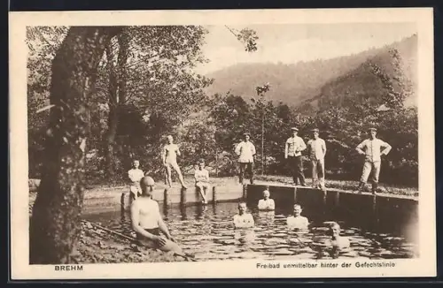 AK Brehm, Freibad unmittelbar hinter der Gefechtslinie
