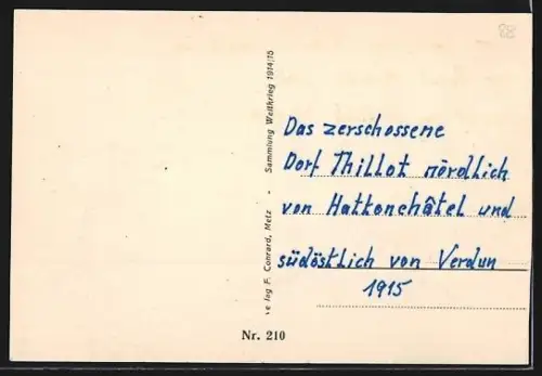 AK Thillot, Vue partielle d`une ville détruite