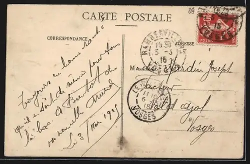 AK Menil-sur-Belvitte, Salut aux héros morts pour la Patrie