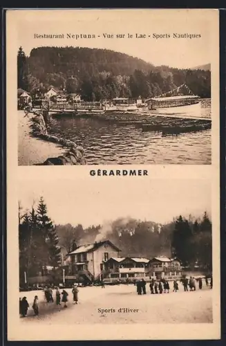AK Gérardmer, Restaurant Neptuna, Vue sur le Lac, Sports Nautiques et Sports d`Hiver