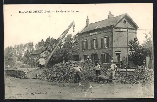 AK Blaringhem /Nord, La Gare