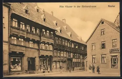AK Goslar, Alte Häuser in der Bäckerstrasse