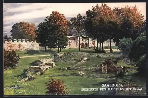 AK Saalburg / Taunus, Südseite des Kastells mit Villa