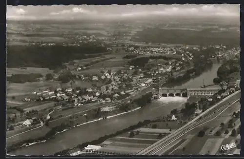 AK Laufenburg-Rhina, Ortsansicht, Fliegeraufnahme