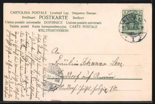 AK Wiesbaden, Strassenpartie an der Nerobergbahn