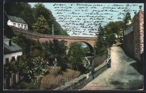 AK Trier, Blick auf die Napoleonsbrücke