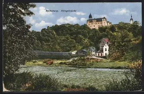 AK Rochsburg, Partie an der Hängebrücke
