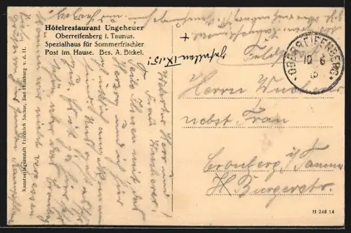 AK Oberreifenberg i. Taunus, Ortsansicht vom Berghang aus