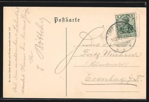 AK Oberlahnstein, Gasthaus Wolfsmühle V. Meyer mit Flusspartie