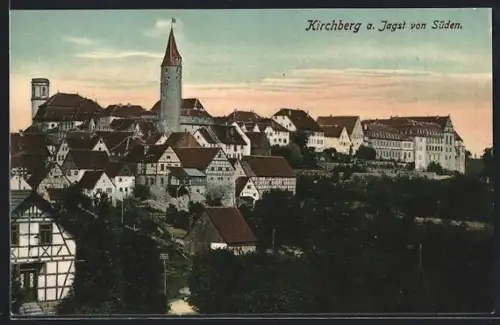 AK Kirchberg a. d. Jagst, Ortsansicht von Süden aus
