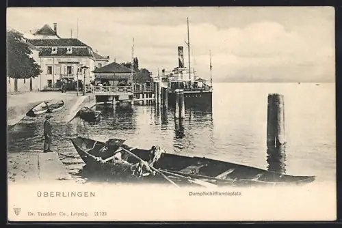 AK Überlingen / Bodensee, Dampfschifflandeplatz