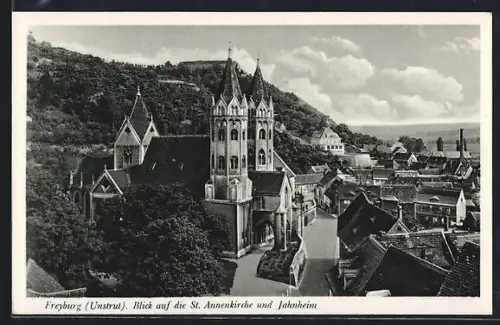 AK Freyburg /Unstrut, Blick auf die St. Annenkirche und Jahnheim