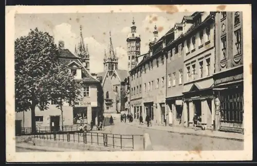 AK Naumburg / Saale, Strassenpartie am Steinweg mit Konsum