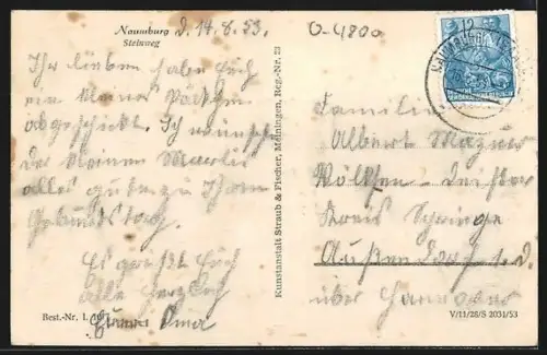 AK Naumburg / Saale, Strassenpartie am Steinweg mit Konsum