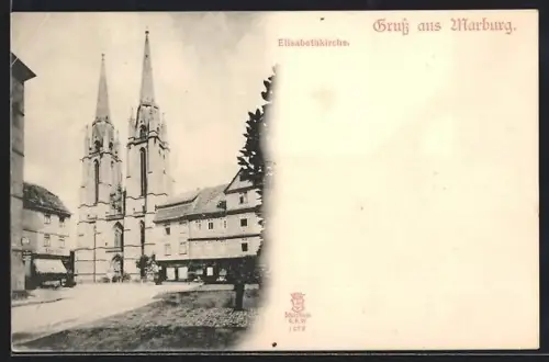 AK Marburg, Ansicht der Elisabethkirche