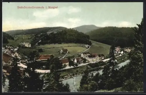 AK Schönmünzach i. Murgtal, Uferpartie