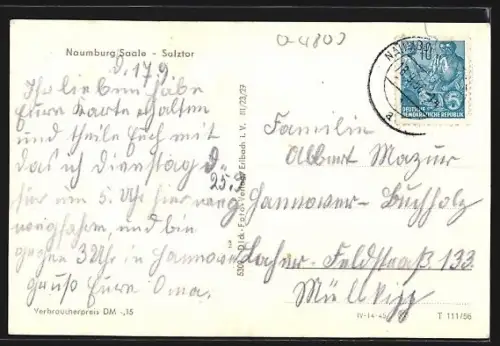 AK Naumburg /Saale, Partie am Salztor