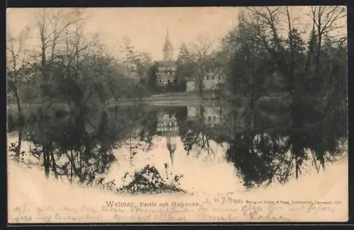 AK Weimar / Thüringen, Partie mit Hofkirche