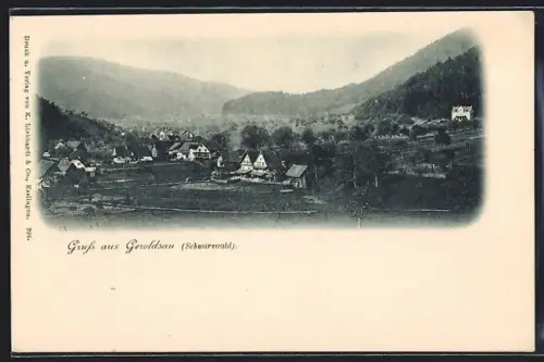 AK Geroldsau /Schwarzwald, Ortsansicht aus der Vogelschau