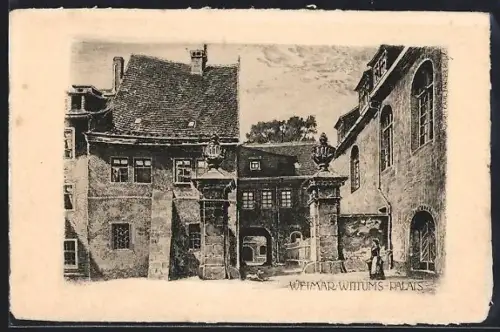 Künstler-AK Weimar / Thüringen, Wittums-Palais