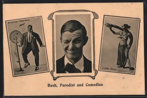 AK Schauspieler Bush, Parodist and Comedian beim Stepdanc und Indischem Danc
