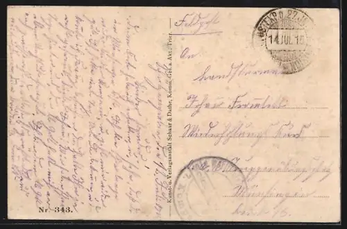 AK Autrêches, Église détruite par les bombardements