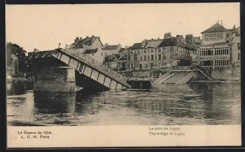 AK Lagny, Le pont de Lagny pendant la guerre de 1914