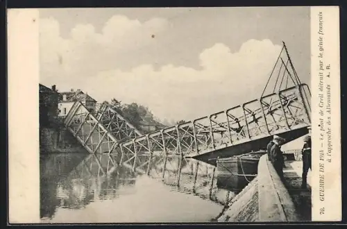 AK Creil, Pont détruit par les génies francais lors de la Guerre de 1914-18
